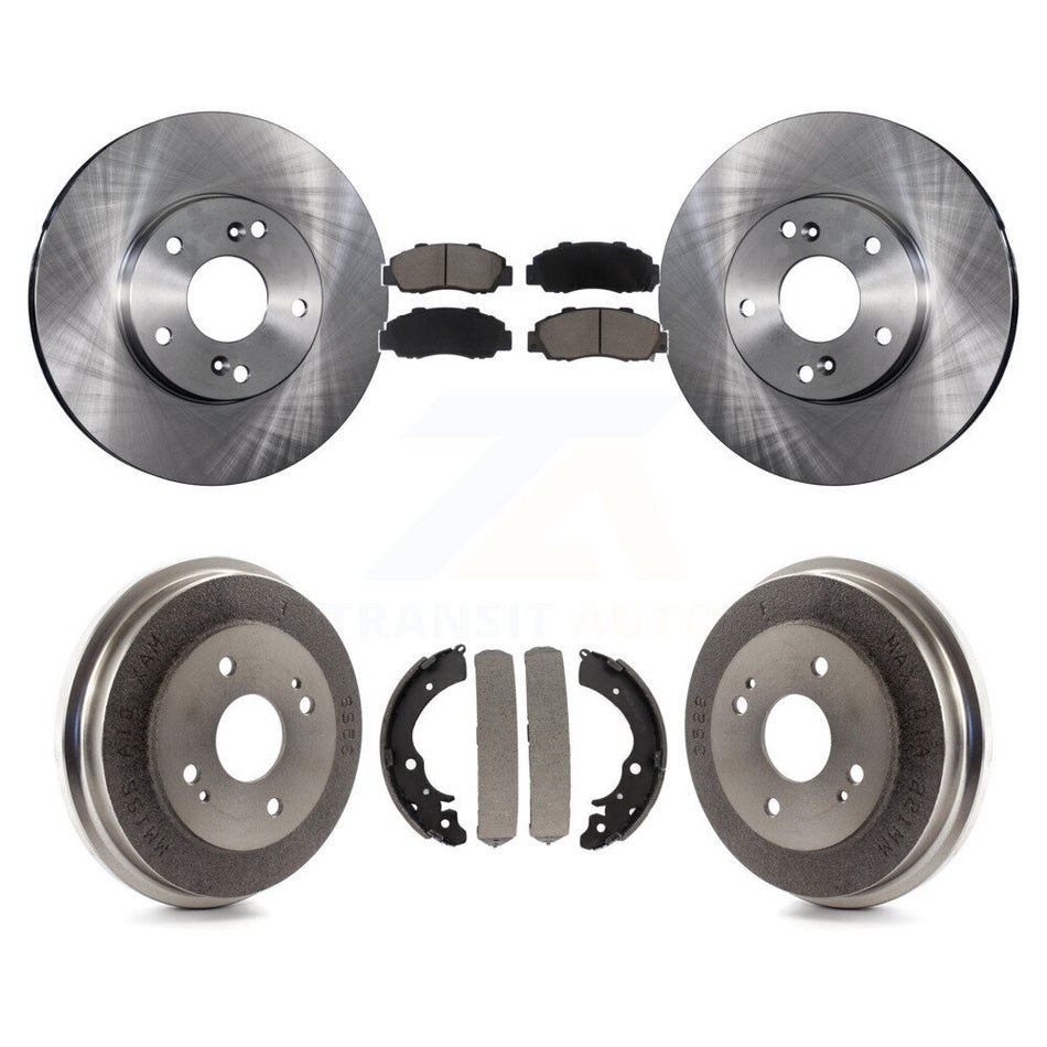 Front Rear Disc Brake Rotors Ceramic Pads And Drum Kit For 1998-2002 Honda Accord 3.0L K8C-102448