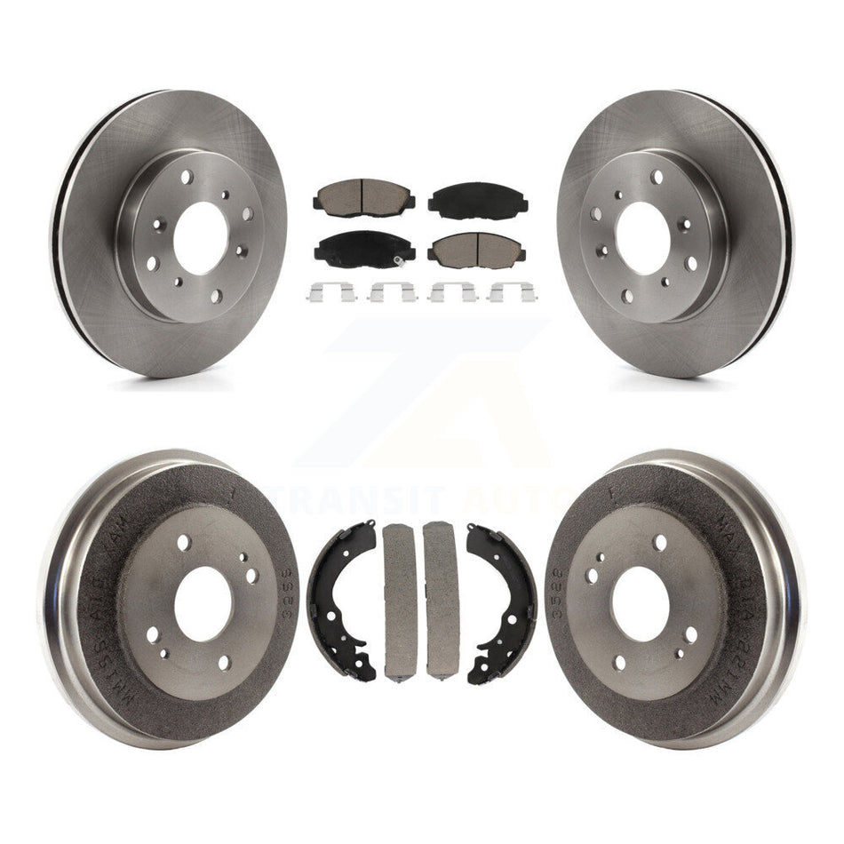 Front Rear Disc Brake Rotors Ceramic Pads And Drum Kit For 1998-2002 Honda Accord Coupe with 2.3L K8C-102449