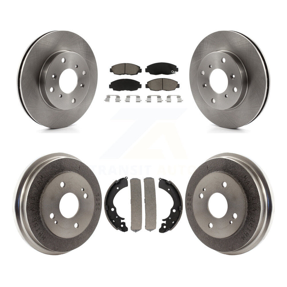 Front Rear Disc Brake Rotors Ceramic Pads And Drum Kit For 1998-2002 Honda Accord Sedan with 2.3L K8C-102450