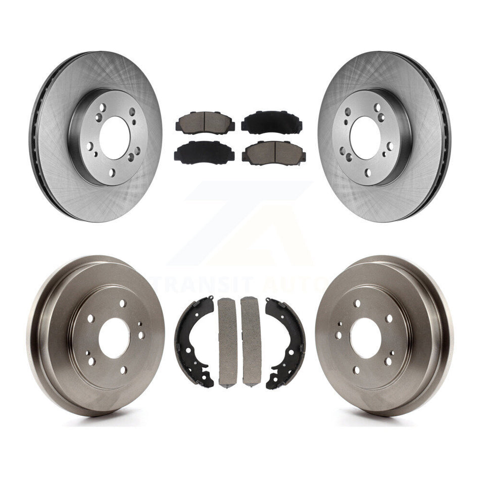 Front Rear Disc Brake Rotors Ceramic Pads And Drum Kit For 1997-2001 Honda CR-V K8C-102451