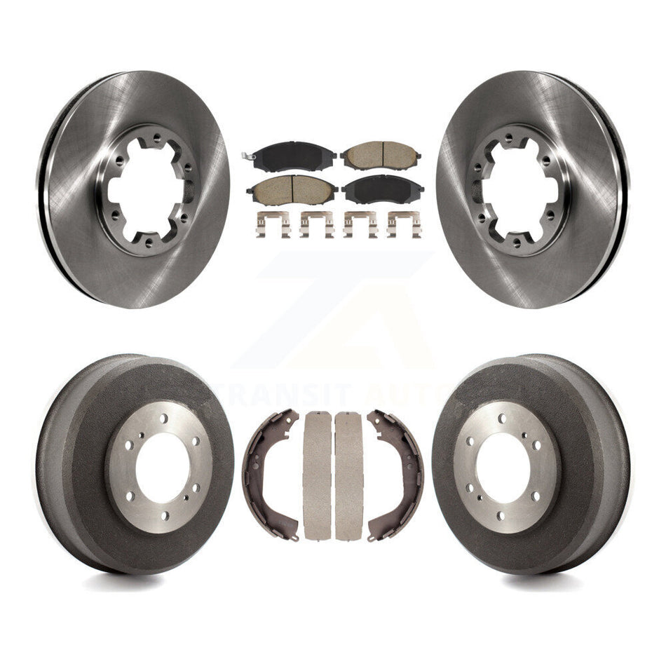 Front Rear Disc Brake Rotors Ceramic Pads And Drum Kit For Nissan Xterra Frontier K8C-102454