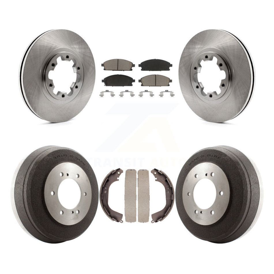 Front Rear Disc Brake Rotors Ceramic Pads And Drum Kit For Nissan Pathfinder INFINITI QX4 K8C-102469