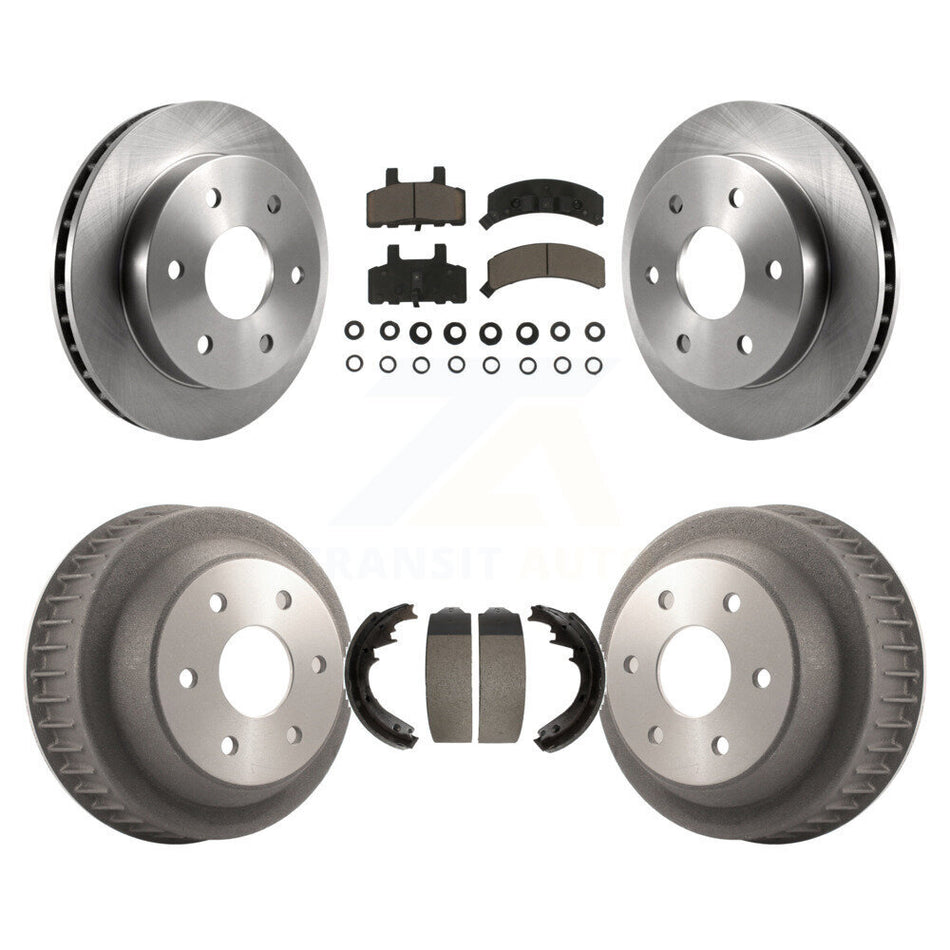 Front Rear Disc Brake Rotors Ceramic Pads And Drum Kit For 1997 Chevrolet K2500 With 6 Lug Wheels K8C-102493