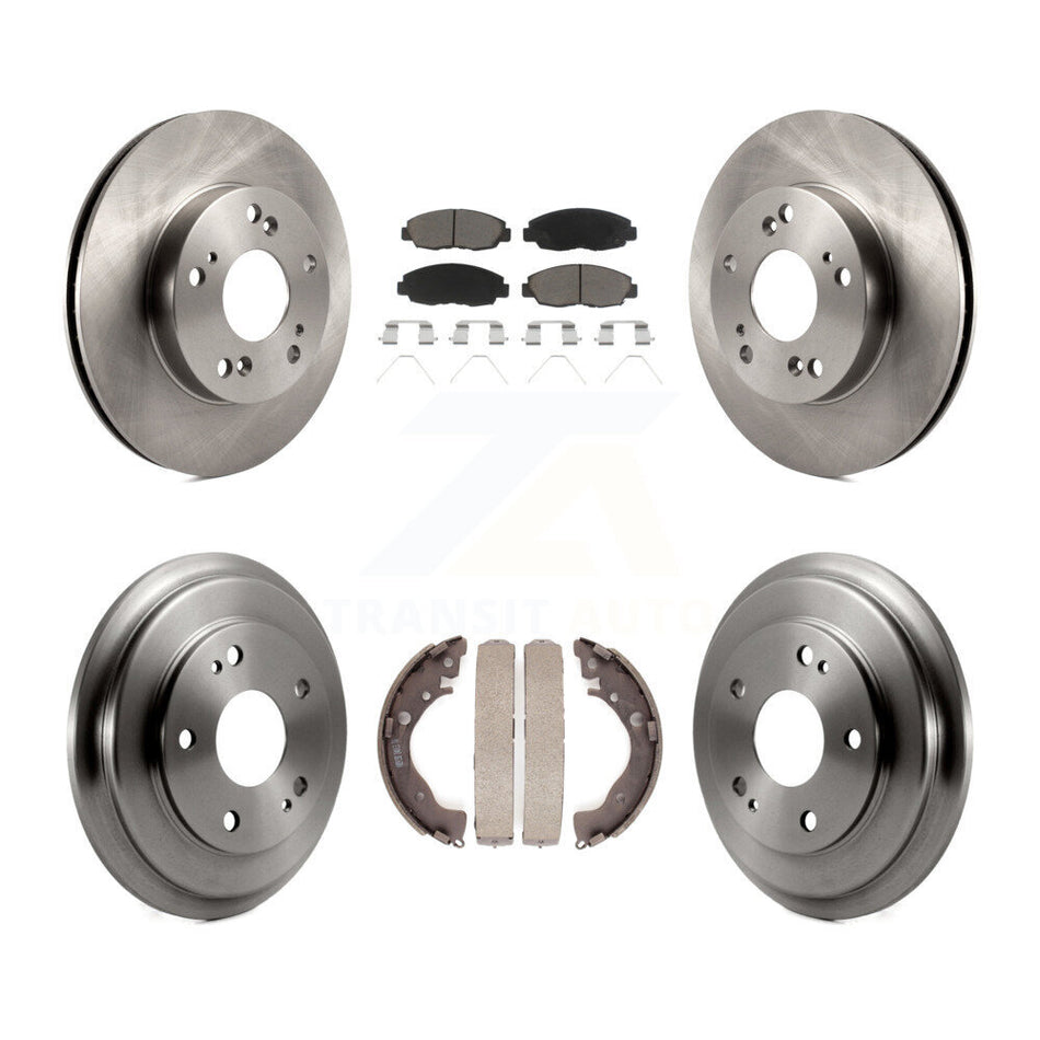 Front Rear Disc Brake Rotors Ceramic Pads And Drum Kit For Honda Civic K8C-102494