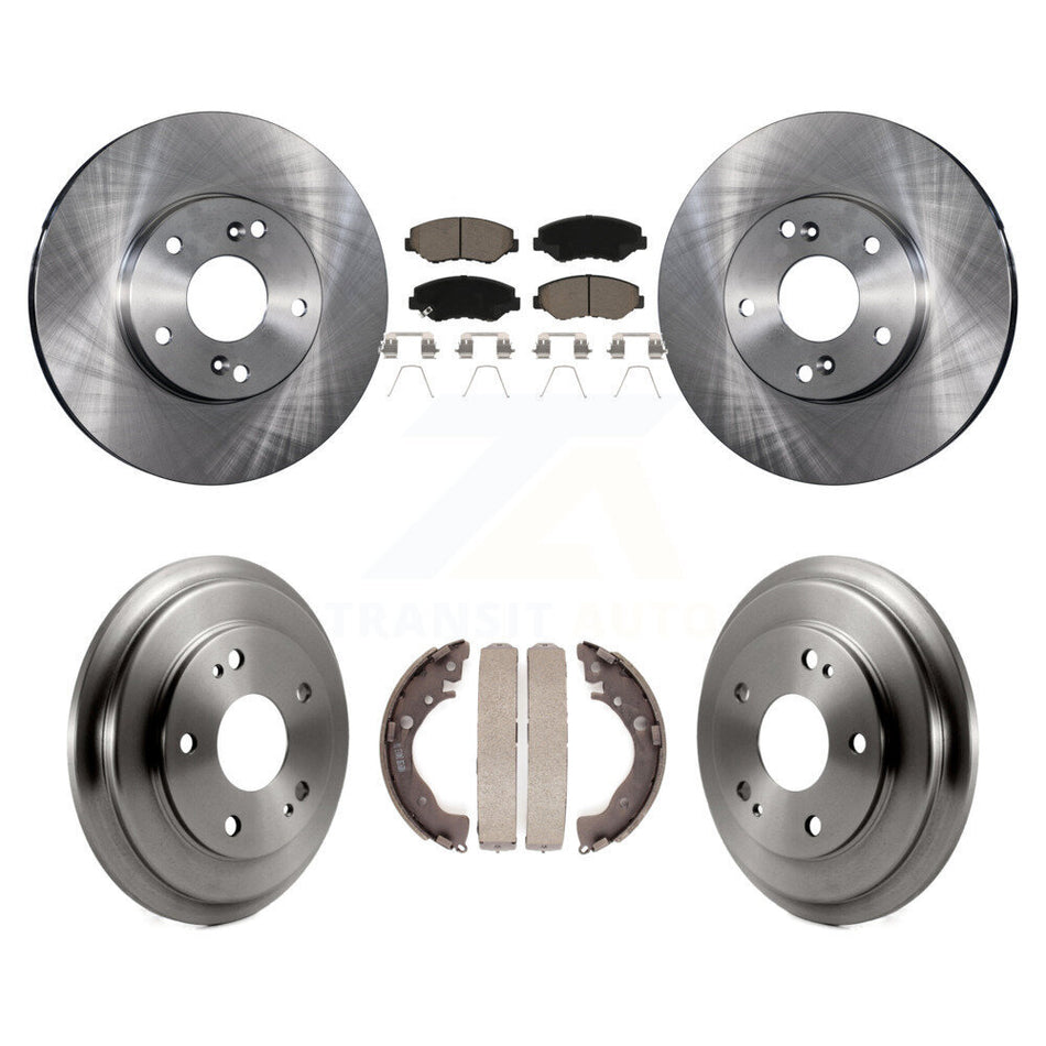 Front Rear Disc Brake Rotors Ceramic Pads And Drum Kit For Honda Civic K8C-102496