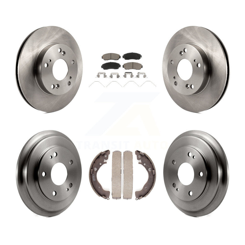 Front Rear Disc Brake Rotors Ceramic Pads And Drum Kit For 2015 Honda Civic LX with Manual transmission K8C-102497