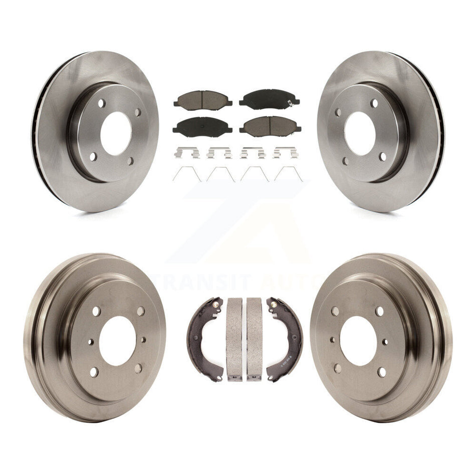 Front Rear Disc Brake Rotors Ceramic Pads And Drum Kit For 2009-2011 Nissan Versa 1.6L K8C-102498