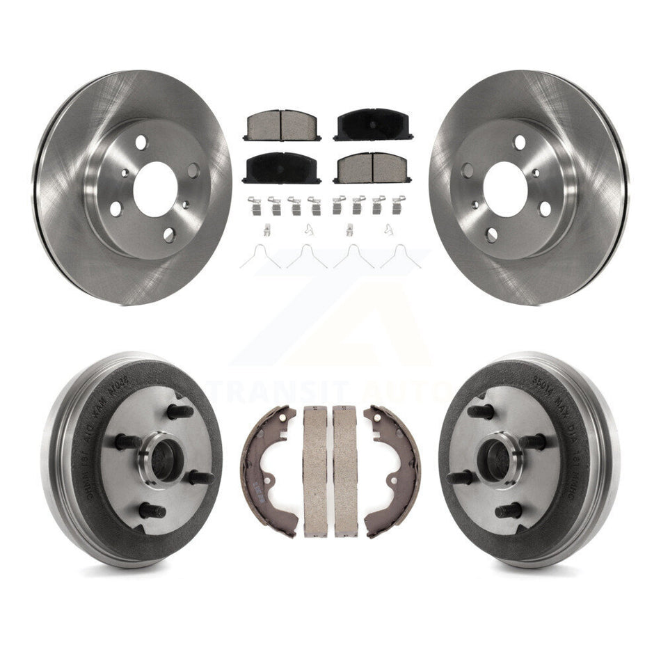 Front Rear Disc Brake Rotors Ceramic Pads And Drum Kit For Toyota Tercel Paseo K8C-102506