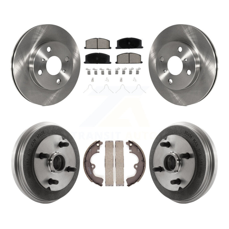 Front Rear Disc Brake Rotors Ceramic Pads And Drum Kit For Toyota Tercel Paseo K8C-102506