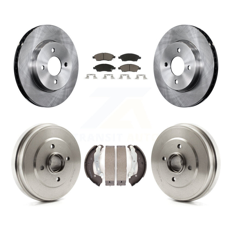 Front Rear Disc Brake Rotors Ceramic Pads And Drum Kit For Nissan Versa Note Micra K8C-102518