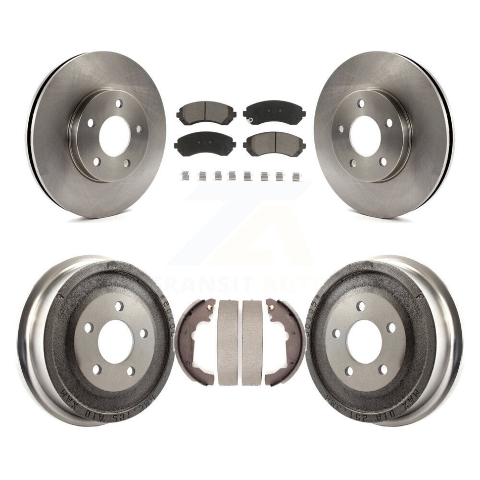 Front Rear Disc Brake Rotors Ceramic Pads And Drum Kit For 2001-2005 Pontiac Aztek AWD with rear brakes K8C-102527