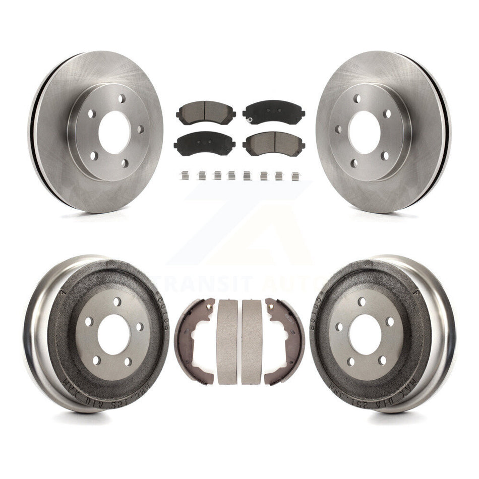 Front Rear Disc Brake Rotors Ceramic Pads And Drum Kit For 2001-2005 Pontiac Aztek FWD with rear brakes K8C-102528