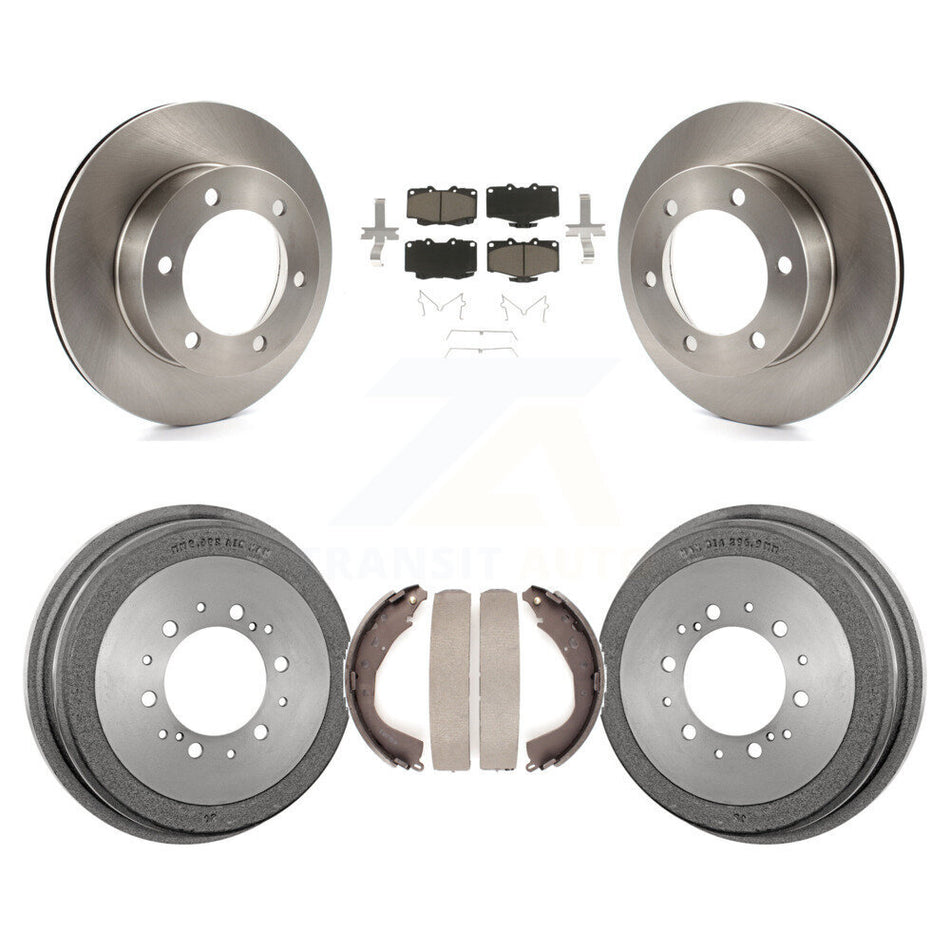 Front Rear Disc Brake Rotors Ceramic Pads And Drum Kit For 2001 Toyota 4Runner With 15" Factory Wheels K8C-102535