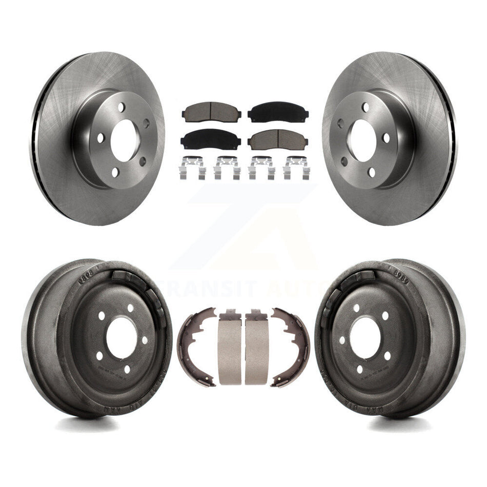 Front Rear Disc Brake Rotors Ceramic Pads And Drum Kit For Ford Ranger Mazda B4000 With 10" Diameter K8C-102536