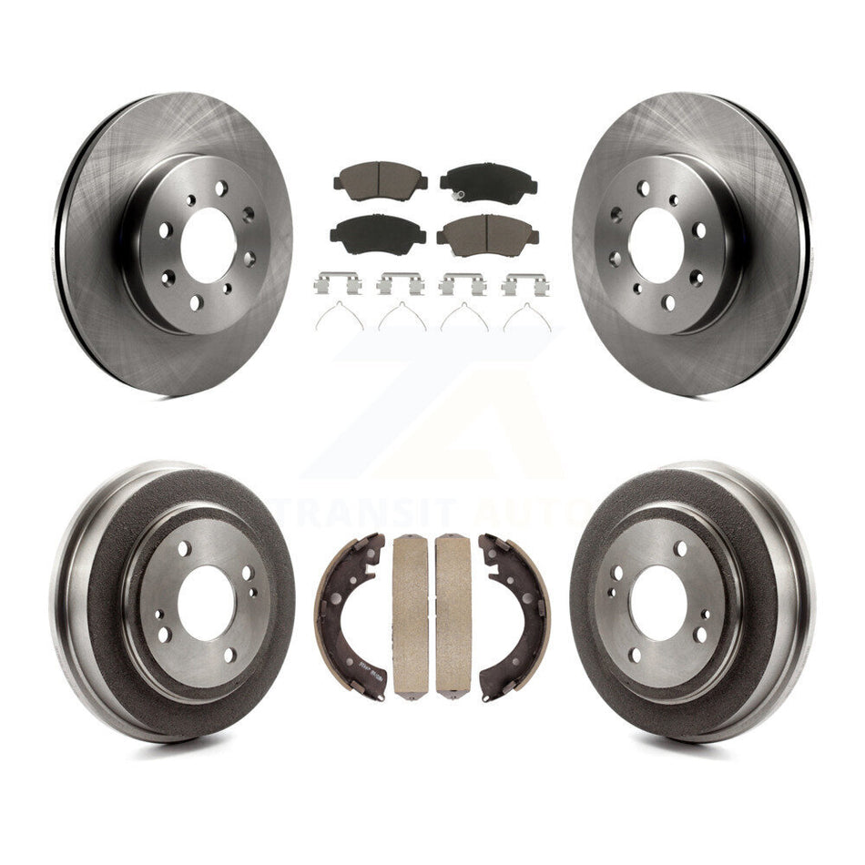 Front Rear Disc Brake Rotors Ceramic Pads And Drum Kit For 2007-2008 Honda Fit K8C-102563