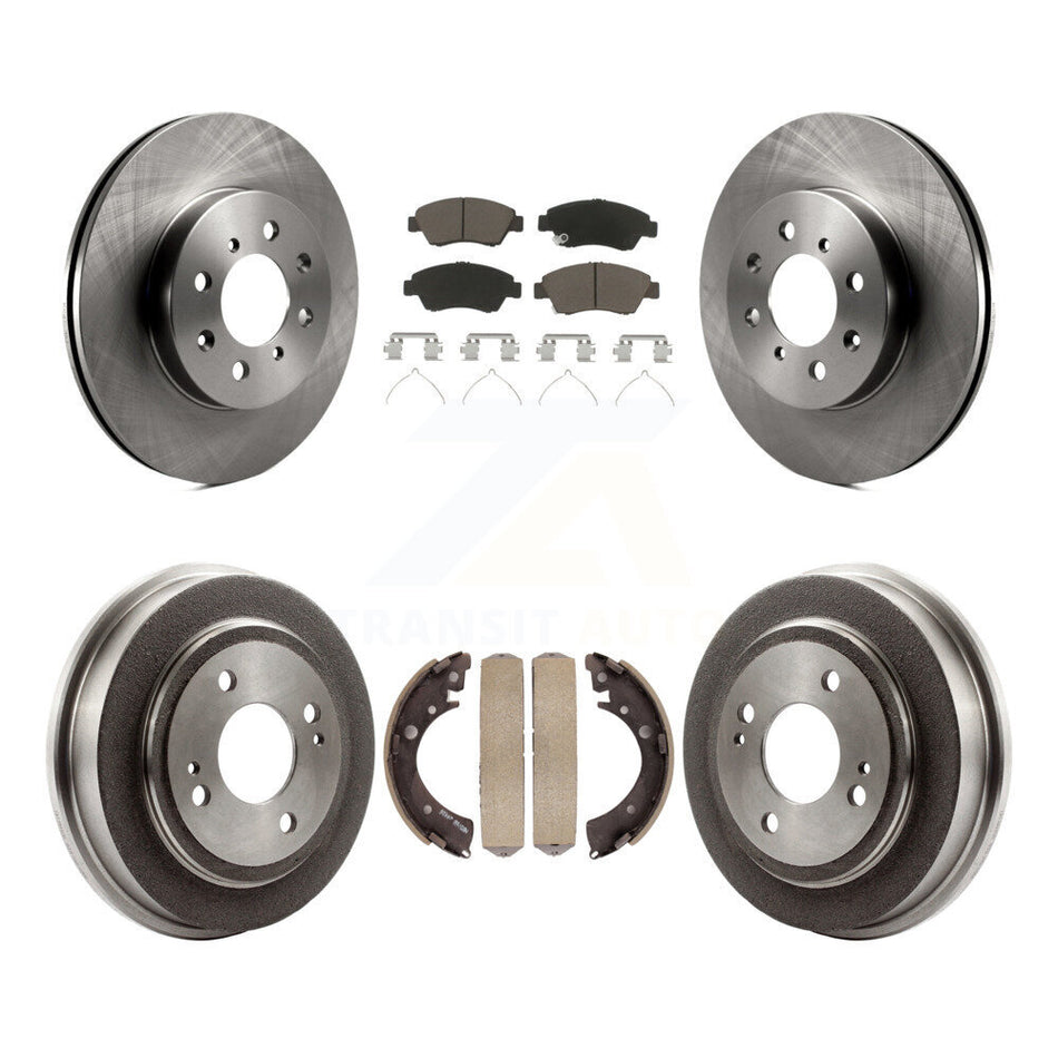 Front Rear Disc Brake Rotors Ceramic Pads And Drum Kit For 2007-2008 Honda Fit K8C-102563