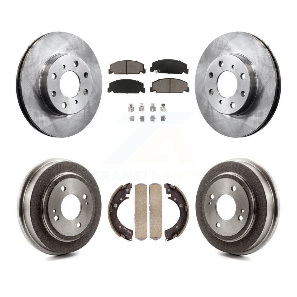 Front Rear Disc Brake Rotors Ceramic Pads And Drum Kit For Honda Civic K8C-102566