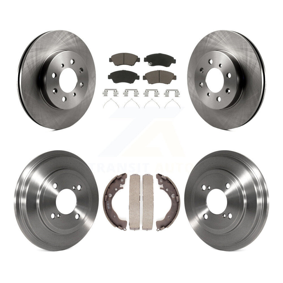 Front Rear Disc Brake Rotors Ceramic Pads And Drum Kit For 2013 Honda Fit DX K8C-102568