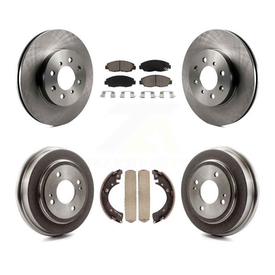 Front Rear Disc Brake Rotors Ceramic Pads And Drum Kit For Honda Civic Acura EL K8C-102570
