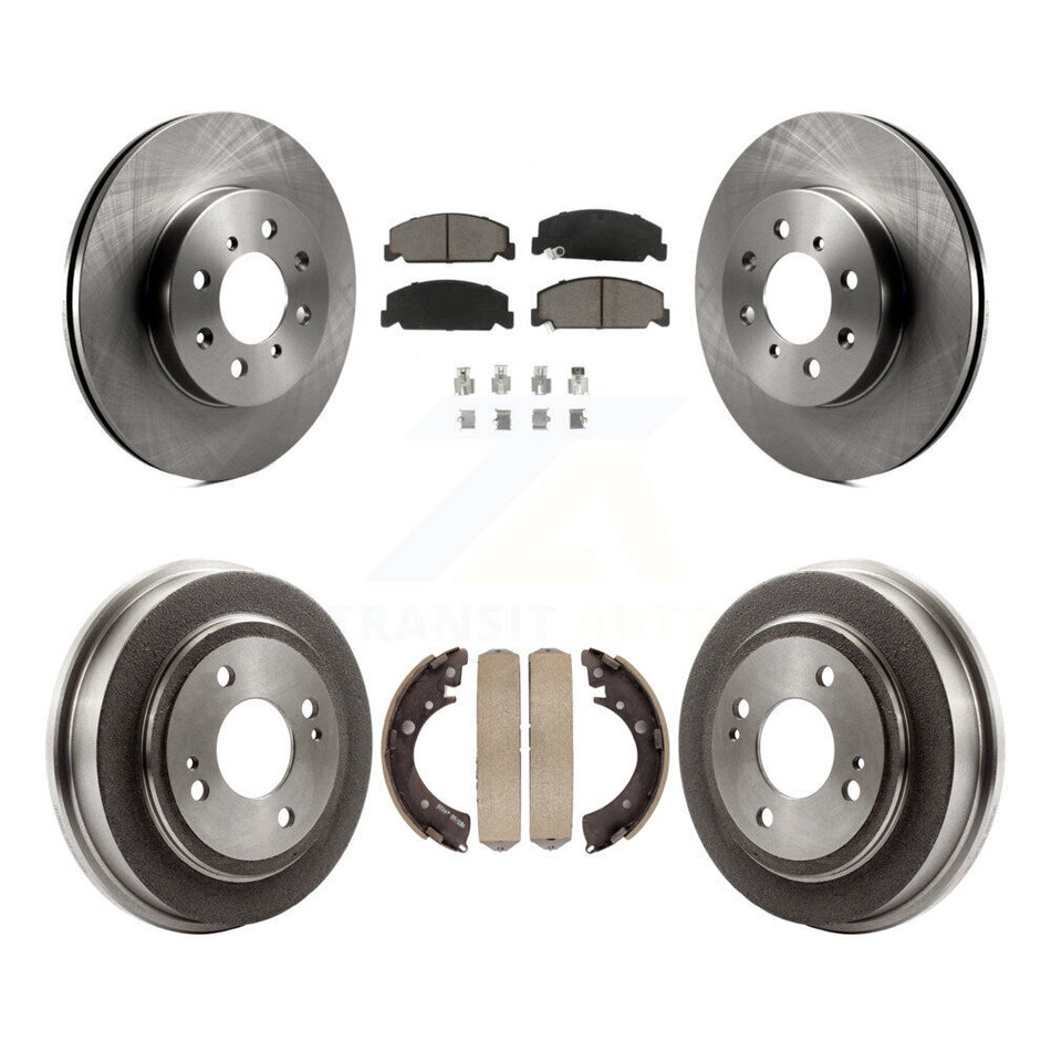 Front Rear Disc Brake Rotors Ceramic Pads And Drum Kit For 1997 Honda Civic LX with 4-Wheel ABS K8C-102572