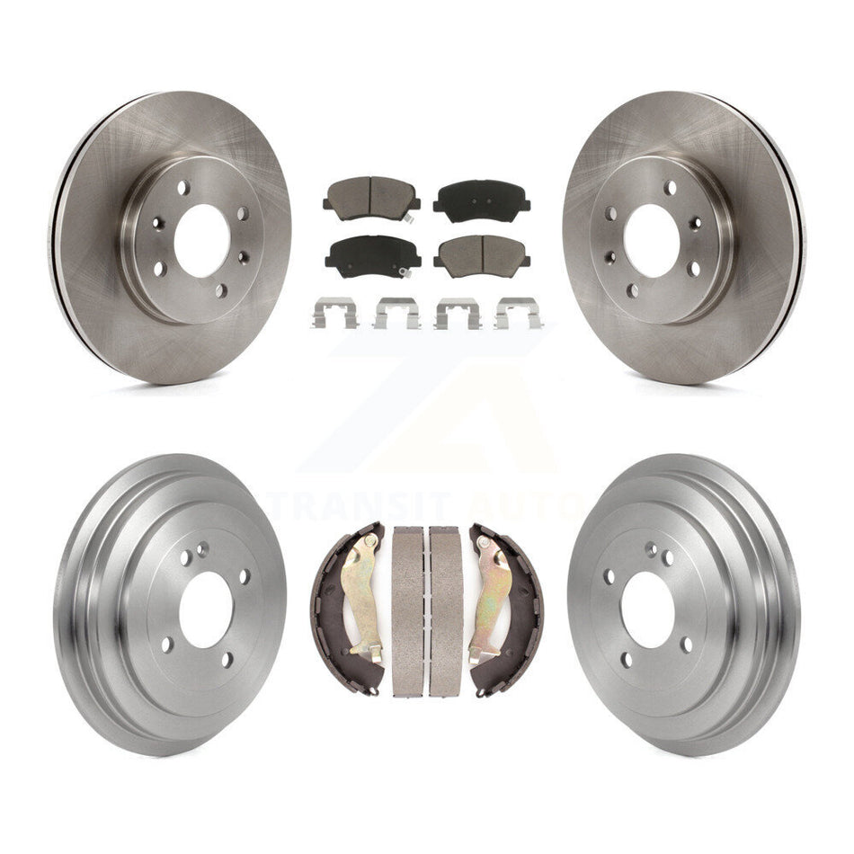 Front Rear Disc Brake Rotors Ceramic Pads And Drum Kit For 2012-2017 Hyundai Accent K8C-102586