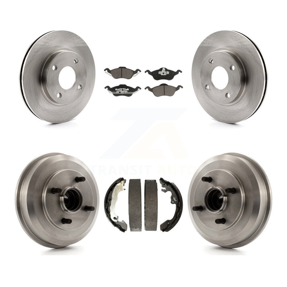 Front Rear Disc Brake Rotors Ceramic Pads And Drum Kit For Ford Focus Wheel Bearing Includes K8C-102590
