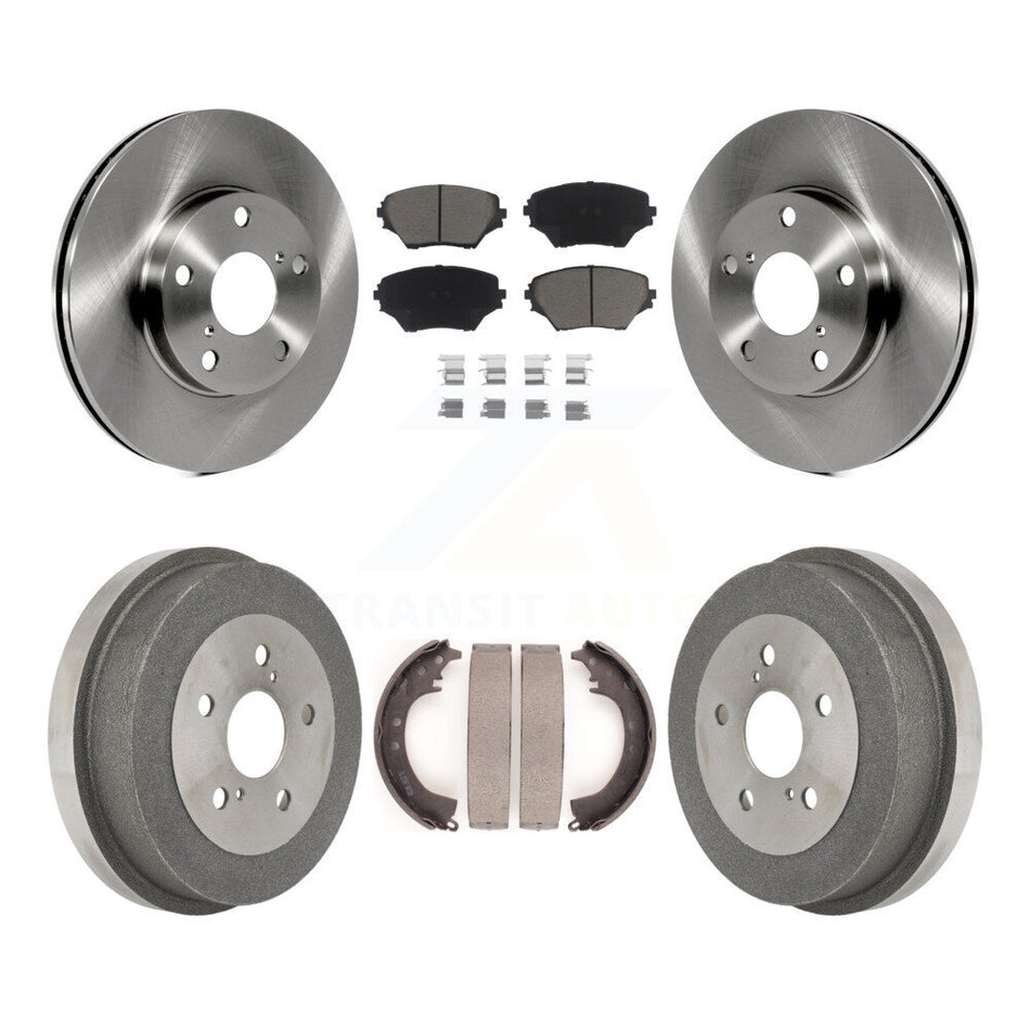 Front Rear Disc Brake Rotors Ceramic Pads And Drum Kit For 2001-2002 Toyota RAV4 GAS engine K8C-102604