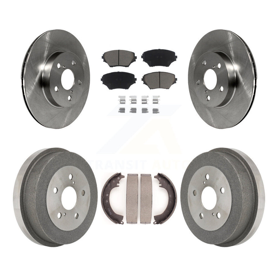 Front Rear Disc Brake Rotors Ceramic Pads And Drum Kit For 2001-2002 Toyota RAV4 BATTERY EV (EV BEV) engine K8C-102605
