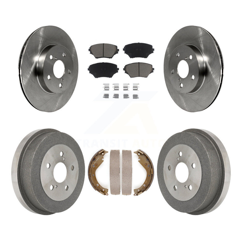 Front Rear Disc Brake Rotors Ceramic Pads And Drum Kit For 2003 Toyota RAV4 BATTERY EV (EV BEV) engine K8C-102606
