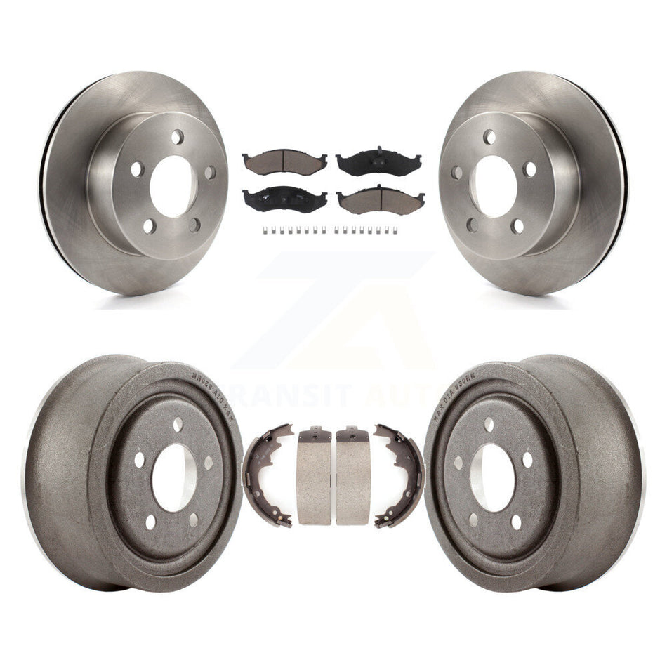 Front Rear Disc Brake Rotors Ceramic Pads And Drum Kit For Jeep Wrangler TJ K8C-102610