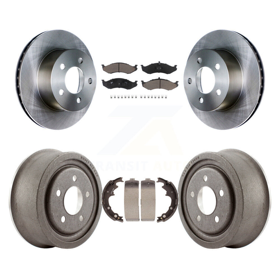 Front Rear Disc Brake Rotors Ceramic Pads And Drum Kit For Jeep Wrangler Cherokee K8C-102611