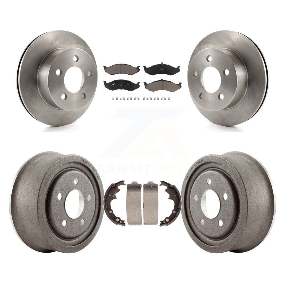 Front Rear Disc Brake Rotors Ceramic Pads And Drum Kit For Jeep Wrangler K8C-102613