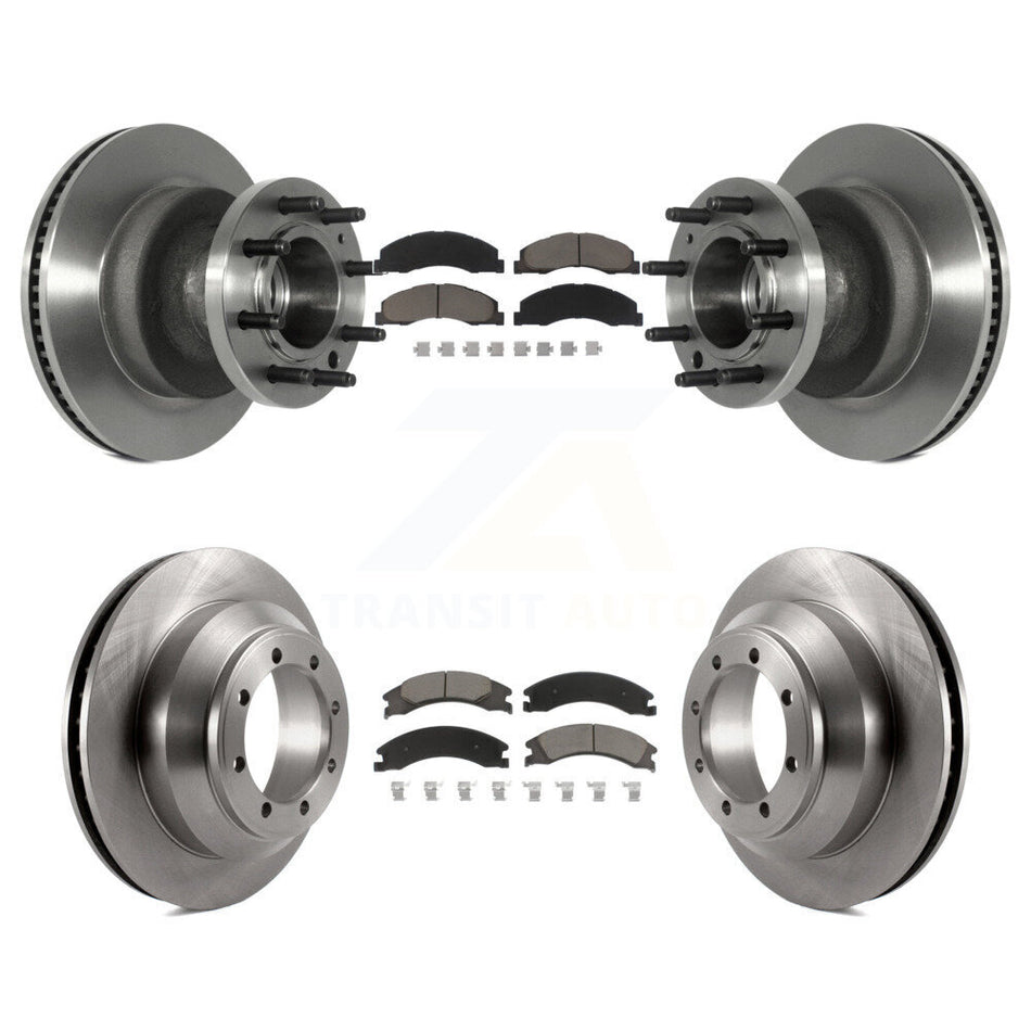 Front Rear Disc Brake Rotors And Ceramic Pads Kit For Ford E-350 Super Duty Econoline With Dual Wheels K8C-102617