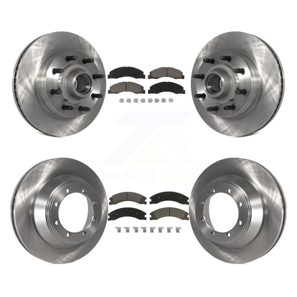 Front Rear Disc Brake Rotors And Ceramic Pads Kit For Ford E-450 Super Duty With Single Wheels K8C-102619