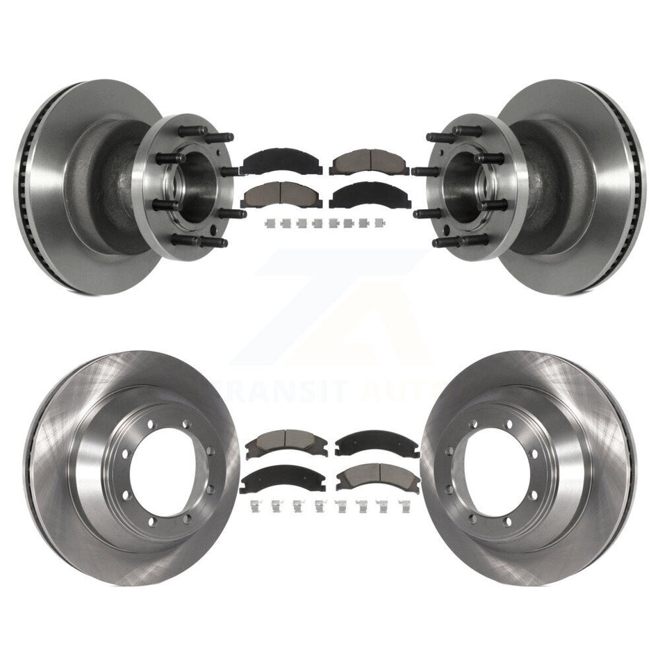 Front Rear Disc Brake Rotors And Ceramic Pads Kit For 2009-2010 Ford E-450 Super Duty DIESEL engine With Dual Wheels K8C-102620