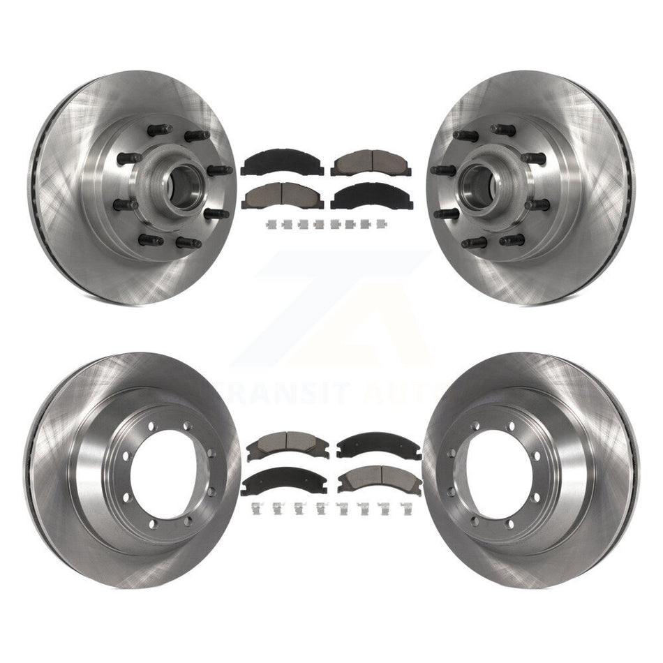 Front Rear Disc Brake Rotors And Ceramic Pads Kit For 2009-2010 Ford E-450 Super Duty DIESEL engine With Single Wheels K8C-102621