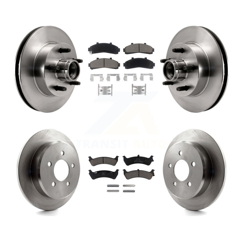 Front Rear Disc Brake Rotors And Ceramic Pads Kit For 1998-2001 Ford Ranger RWD with 2-Wheel ABS Coil front springs K8C-102632