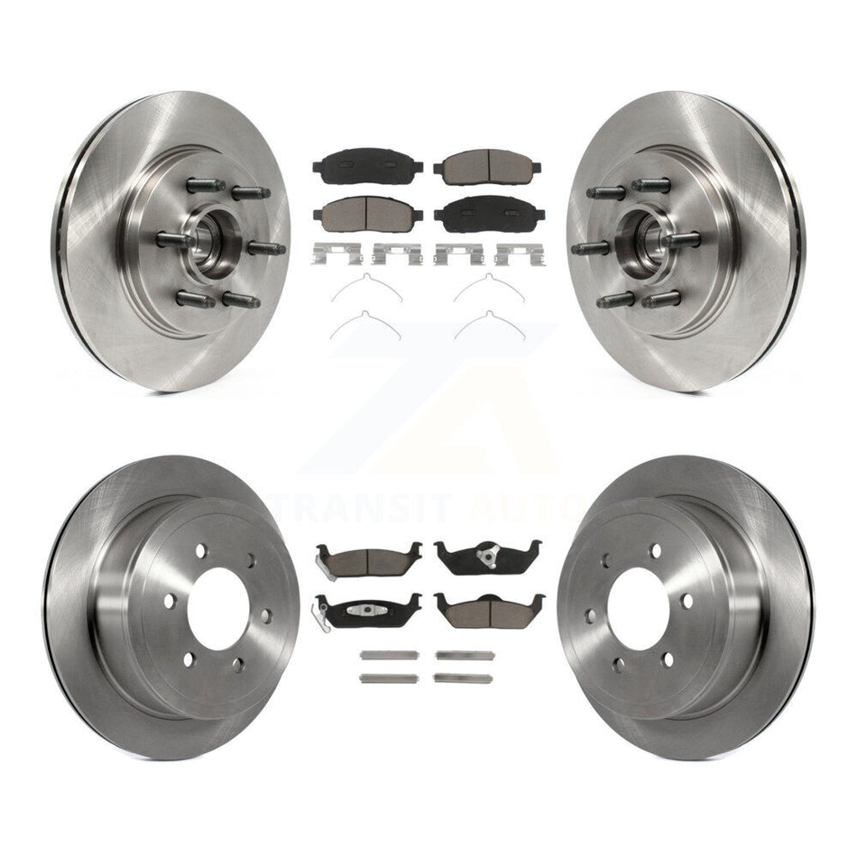 Front Rear Disc Brake Rotors And Ceramic Pads Kit For Ford F-150 Lincoln Mark LT RWD K8C-102638