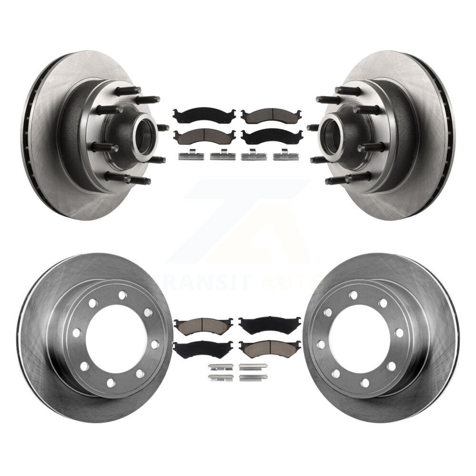 Front Rear Disc Brake Rotors And Ceramic Pads Kit For Ford E-350 Super Duty E-250 Econoline Club Wagon K8C-102642