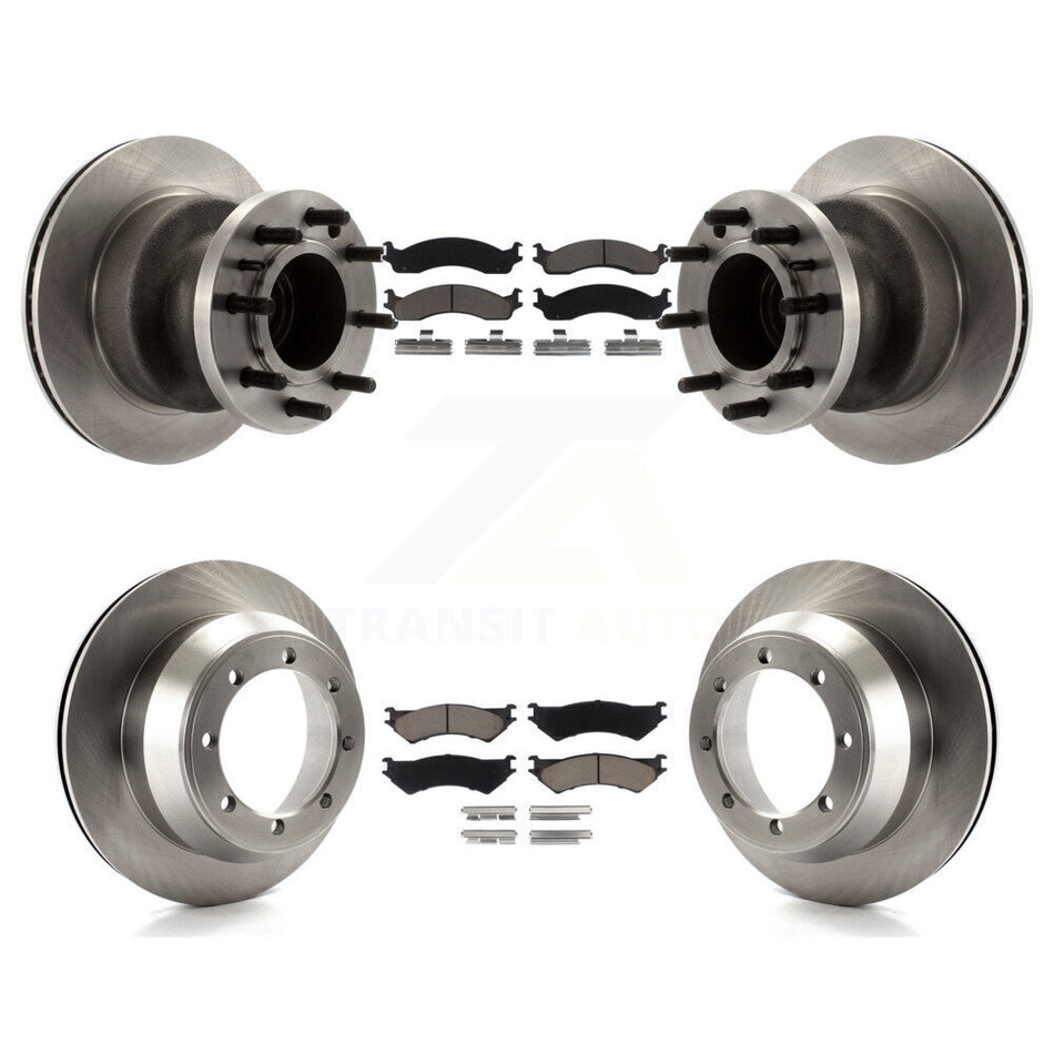 Front Rear Disc Brake Rotors And Ceramic Pads Kit For Ford E-350 Super Duty Econoline Club Wagon K8C-102643