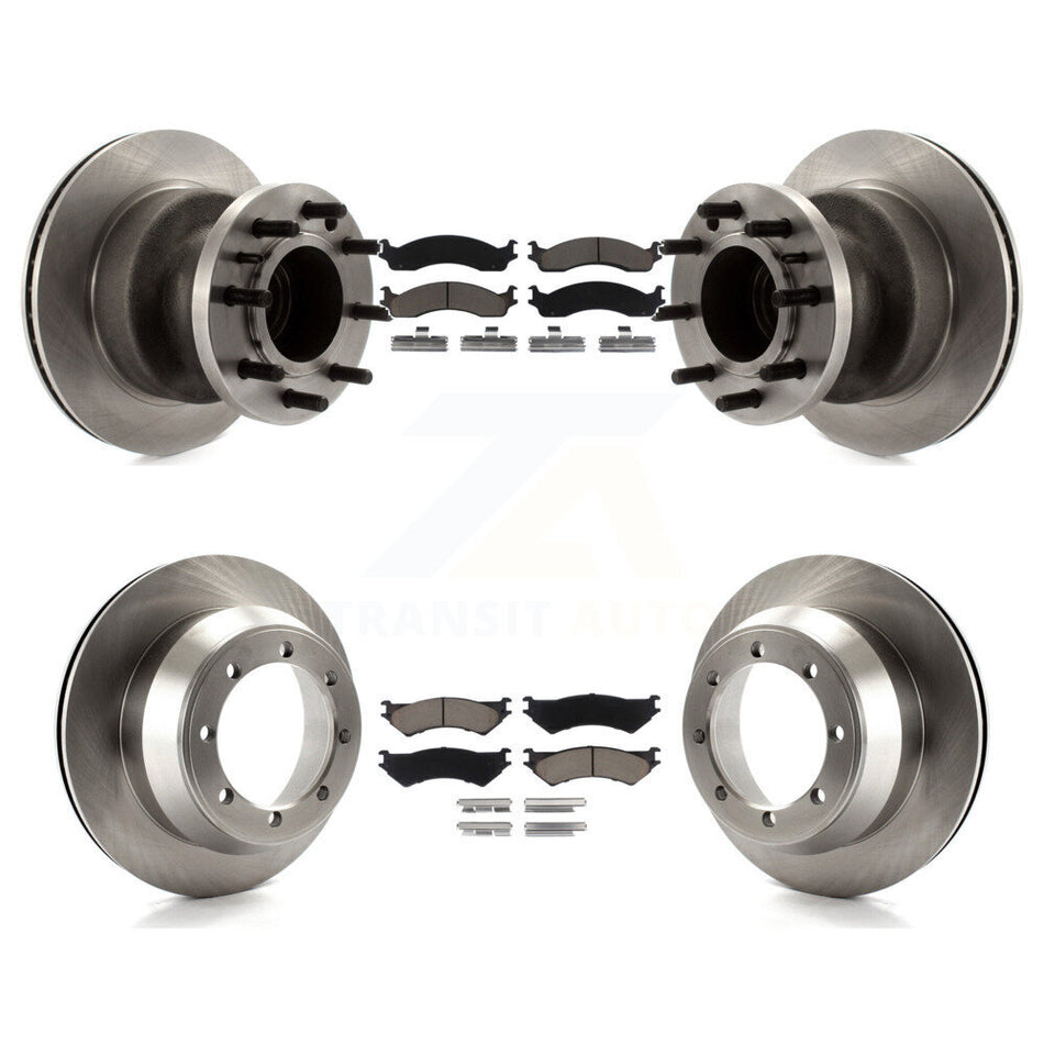 Front Rear Disc Brake Rotors And Ceramic Pads Kit For Ford E-350 Super Duty Econoline Club Wagon K8C-102643