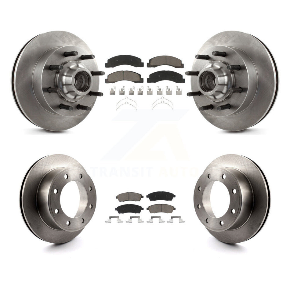 Front Rear Disc Brake Rotors And Ceramic Pads Kit For 2003-2004 Ford F-250 Super Duty F-350 Excursion K8C-102646