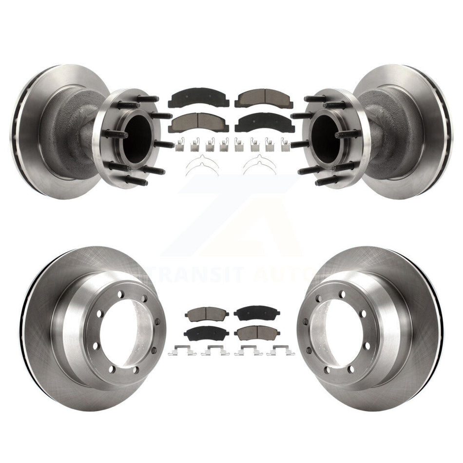 Front Rear Disc Brake Rotors And Ceramic Pads Kit For Ford F-350 Super Duty K8C-102649