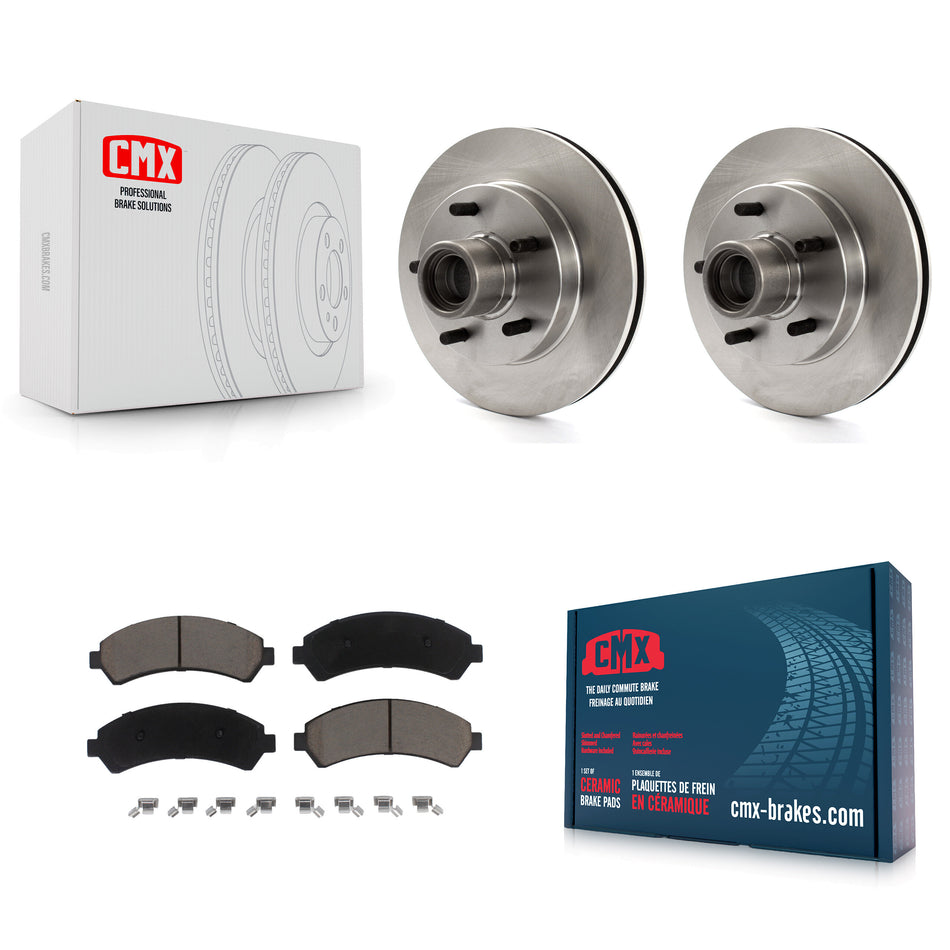 Front Disc Brake Rotors Hub Assembly And Ceramic Pads Kit For 2000 Chevrolet Blazer RWD K8C-102681