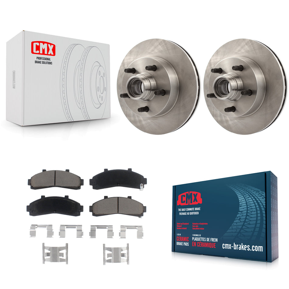 Front Disc Brake Rotors Hub Assembly And Ceramic Pads Kit For Ford Ranger Mazda B3000 B4000 B2300 K8C-102684