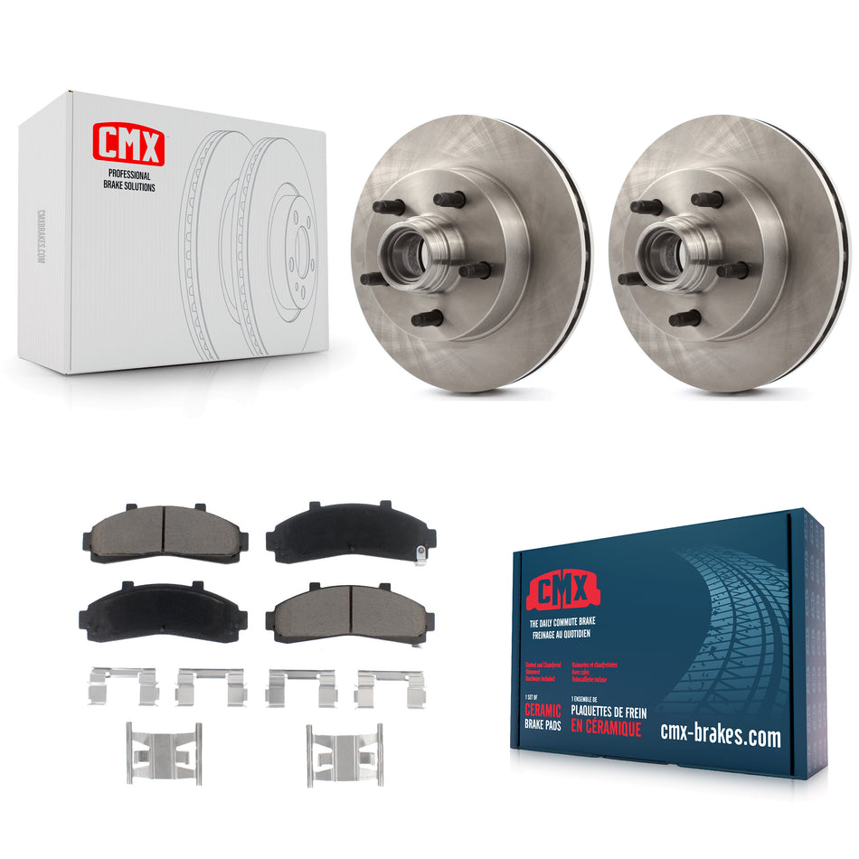 Front Disc Brake Rotors Hub Assembly And Ceramic Pads Kit For Ford Ranger Mazda B3000 B4000 B2300 K8C-102684