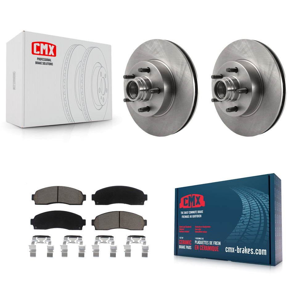 Front Disc Brake Rotors Hub Assembly And Ceramic Pads Kit For 2010-2011 Ford Ranger RWD K8C-102714