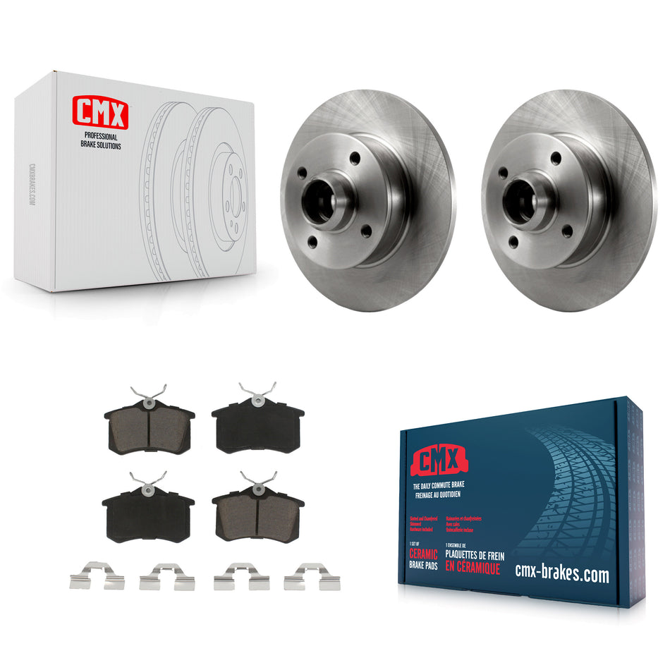 Rear Disc Brake Rotors Hub Assembly And Ceramic Pads Kit For Volkswagen Jetta Golf Passat Corrado Scirocco K8C-102721