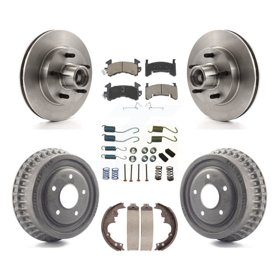 Front Rear Brake Rotors Ceramic Pad Drum Kit (7Pc) For Chevrolet S10 Camaro Pontiac Monte Carlo GMC Firebird Blazer El Camino Buick Regal S15 Oldsmobile Cutlass Supreme Jimmy K8C-102741