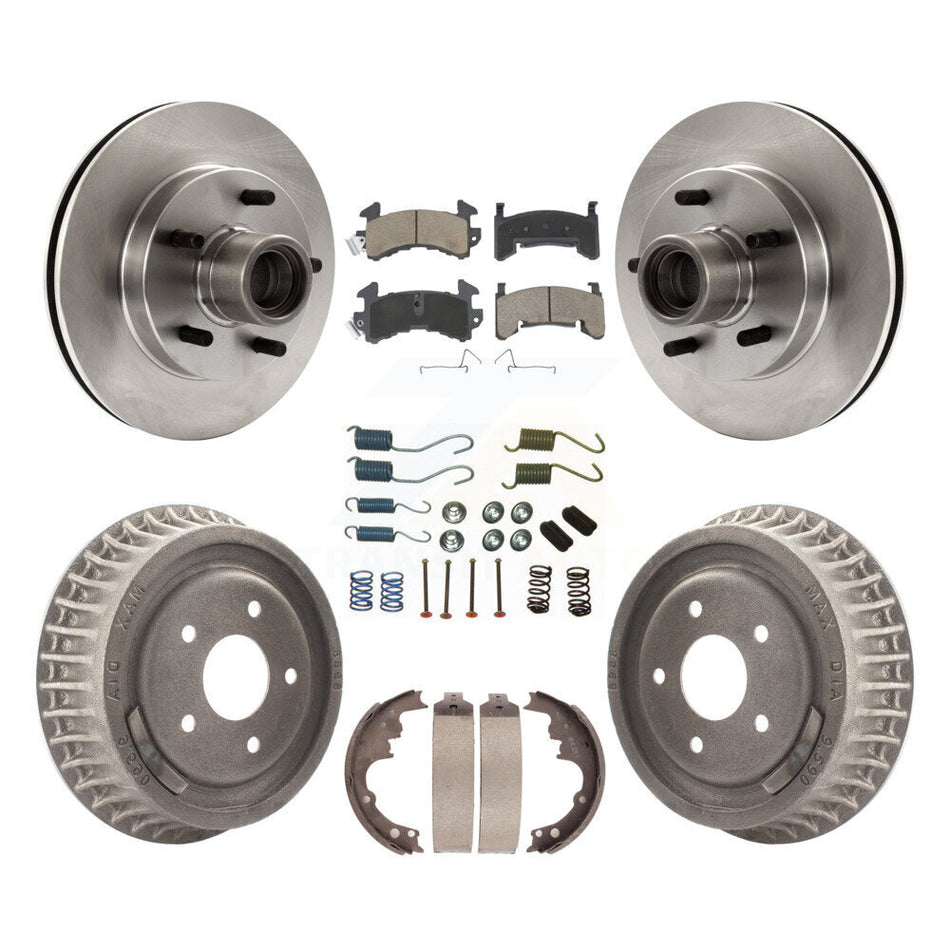 Front Rear Disc Brake Rotors Hub Assembly Ceramic Pads And Drum Kit (7Pc) For Chevrolet S10 GMC Sonoma Blazer Jimmy Isuzu Hombre K8C-102742